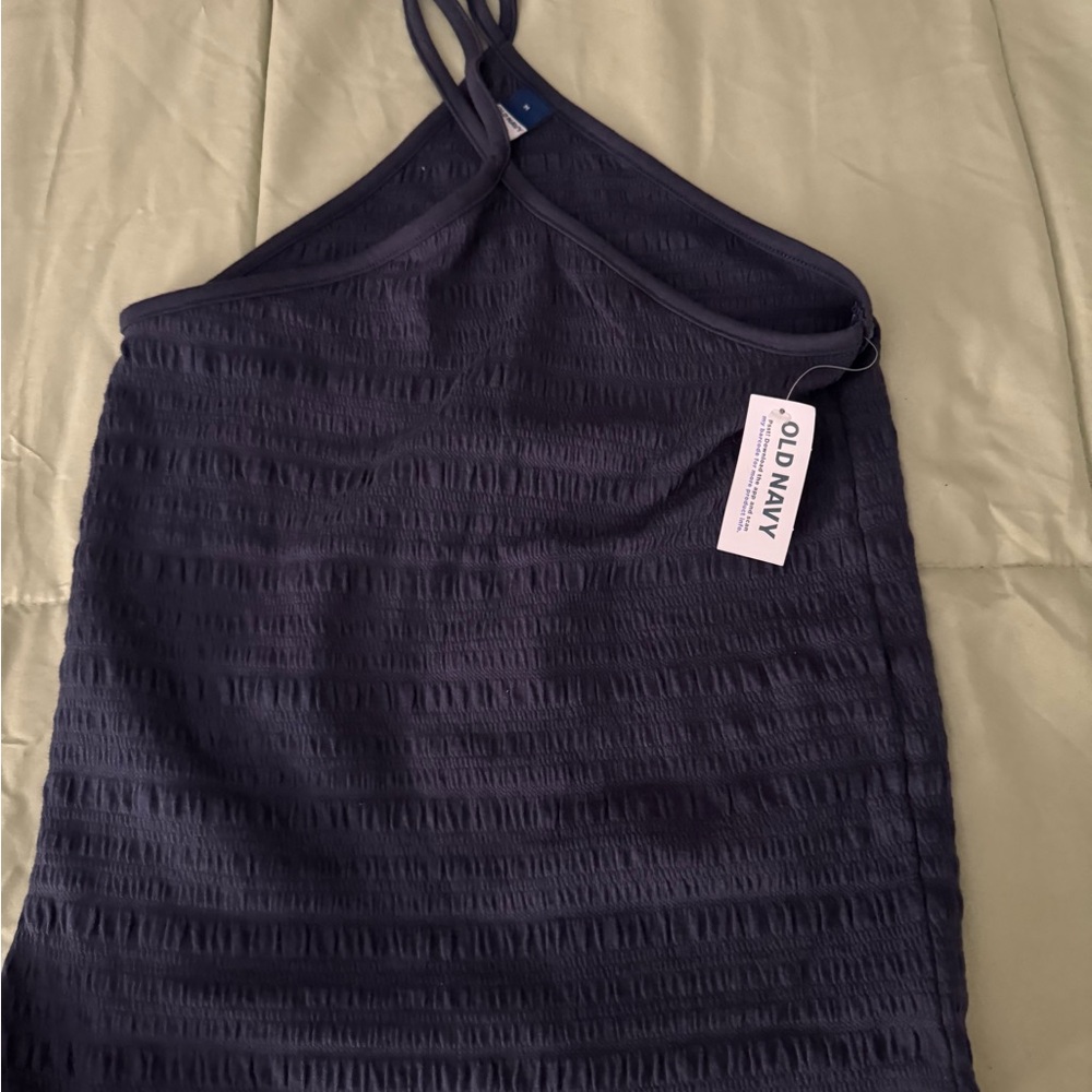 Old Navy Deep Purple Textured Halter Top
